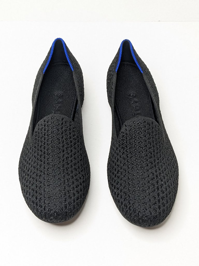Rothy's The Loafer Casual Slip-On Flats Black Knit Womens 9